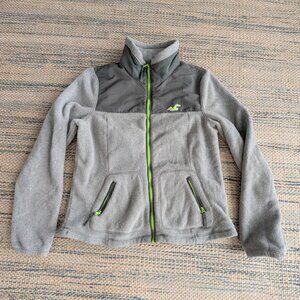 Hollister California Light Gray Fleece Jacket Size L Athleisure
